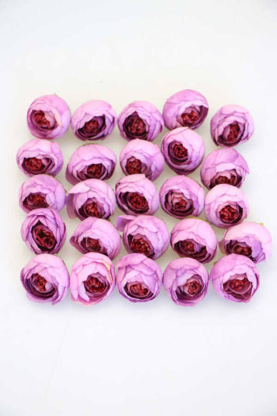 25li Paket Yapay Küçük Kafa Şakayık Lila - 1