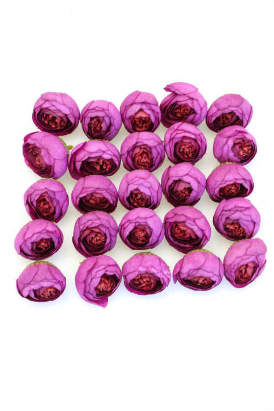 25li Paket Yapay Küçük Kafa Şakayık Mor - 1