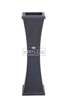 50 cm Siyah Ahşap Vazo İnce Belli Model - Yapay Çiçek Sitesi