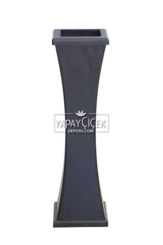 50 cm Siyah Ahşap Vazo İnce Belli Model - 1