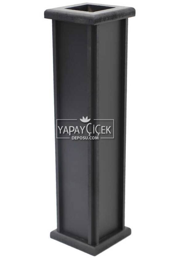 50 cm Siyah Ahşap Vazo Trend Model - 2
