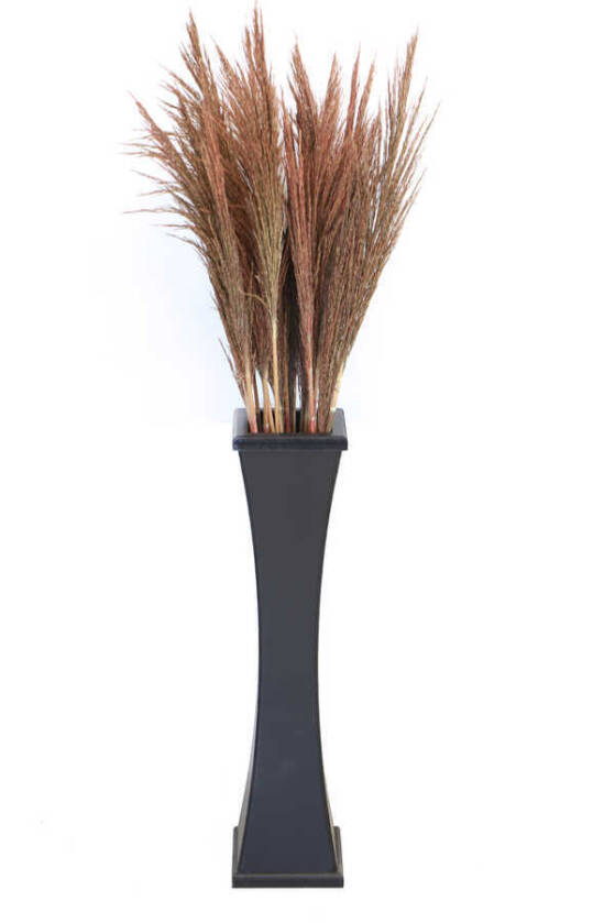 60 cm Siyah Ahşap Vazoda 100 cm Kızıl Pampas (Dökülmez) - 1