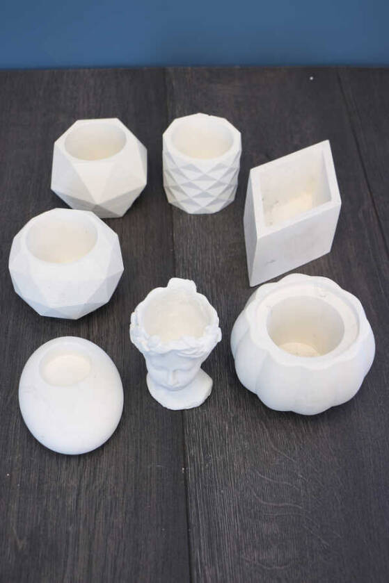 7li Beton Saksı Boyanabilir Hobi Seti - 2