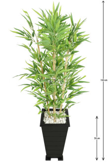 Ahşap Konik Saksılı Bambu Ağacı 150 cm - Yapay Çiçek Sitesi