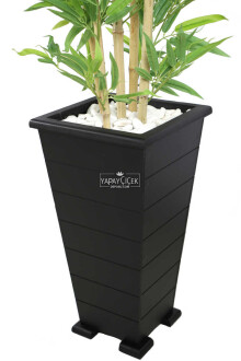 Ahşap Konik Saksılı Bambu Ağacı 150 cm - 6