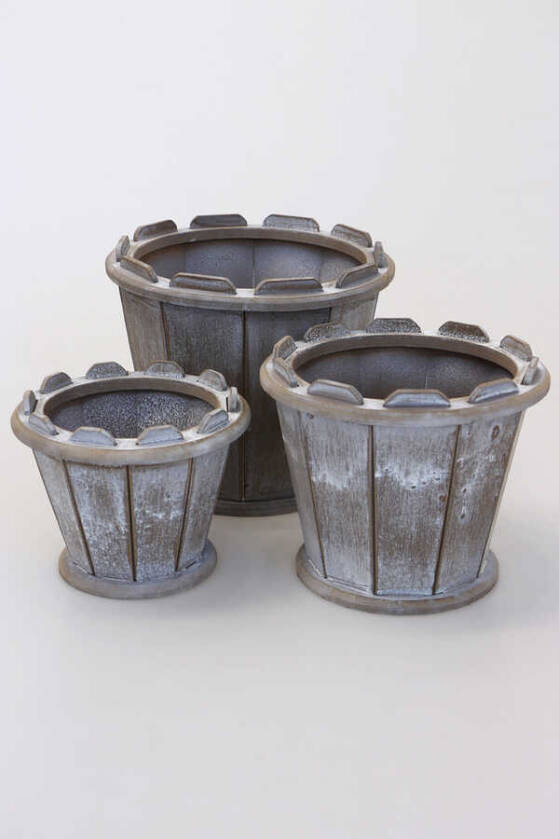 Ahşap Saksı 3lü Set Sepet Model Eskitme - 1