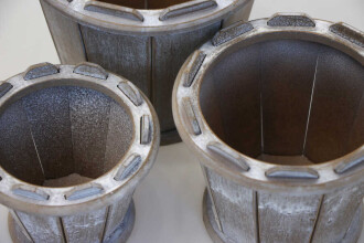 Ahşap Saksı 3lü Set Sepet Model Eskitme - 3