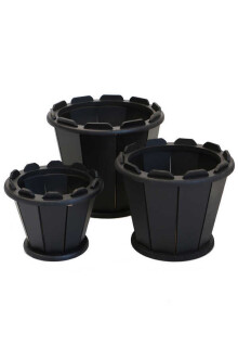 Ahşap Saksı 3lü Set Sepet Model Siyah - Yapay Çiçek Sitesi