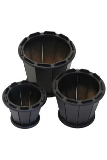 Ahşap Saksı 3lü Set Sepet Model Siyah - 2