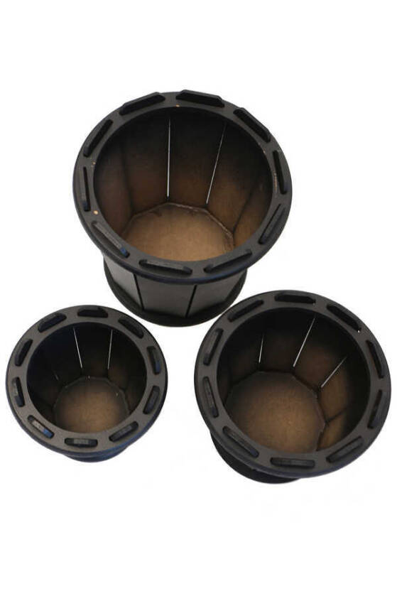 Ahşap Saksı 3lü Set Sepet Model Siyah - 4
