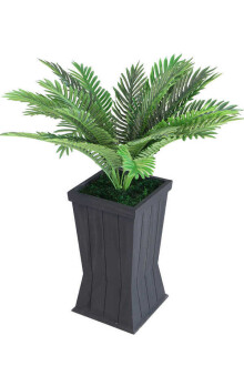 Ahşap Saksıda 24 Dallı Dev Yapay Sıkas 100 cm - 3