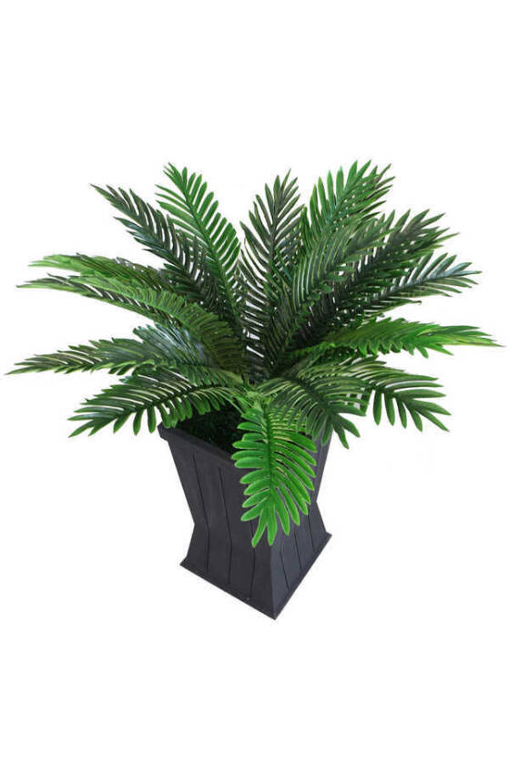 Ahşap Saksıda 24 Dallı Dev Yapay Sıkas 100 cm - 4