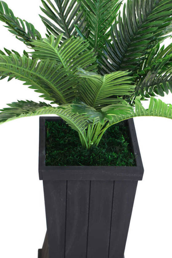 Ahşap Saksıda 24 Dallı Dev Yapay Sıkas 100 cm - 5