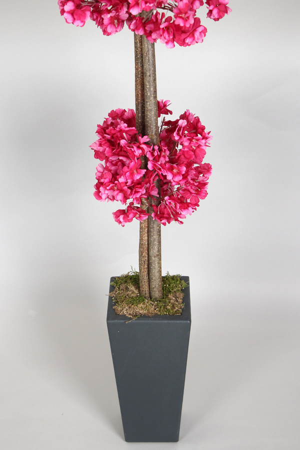 Ahşap Saksıda Yapay Bahar Dalı Ağacı Mürdüm 150 cm - 2