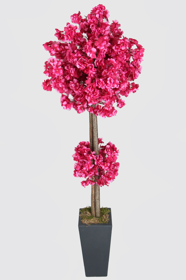 Ahşap Saksıda Yapay Bahar Dalı Ağacı Mürdüm 150 cm - 4