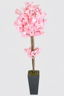 Ahşap Saksıda Yapay Bahar Dalı Ağacı Pembe 150 cm - Yapay Çiçek Sitesi
