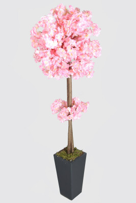 Ahşap Saksıda Yapay Bahar Dalı Ağacı Pembe 150 cm - 4