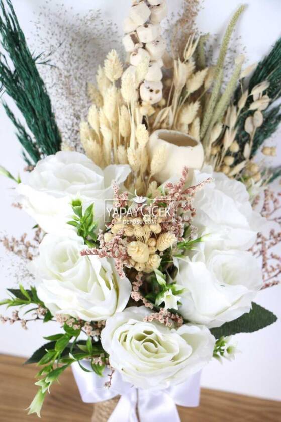 Alonza Yapay Gelin Çiçeği 2li Set - 3