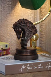 Antik At Heykeli, At Büstü, At Biblo 17 cm Kahverengi - 5