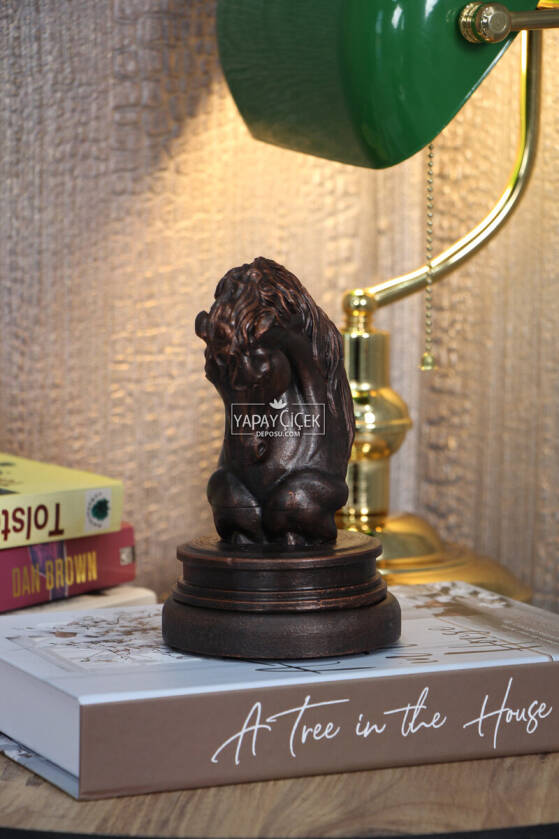 Antik At Heykeli, At Büstü, At Biblo 17 cm Kahverengi - 6