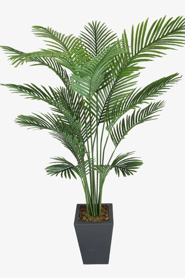 Antrasit Saksıda Yapay 15 Yapraklı Areka Palmiye Ağacı 180 cm - 1