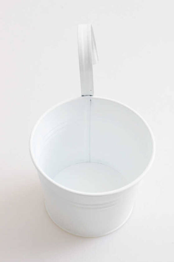 Askılı Metal Balkon Küpeşte Saksı Beyaz - 3