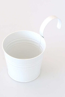 Askılı Metal Balkon Küpeşte Saksı Beyaz - 4