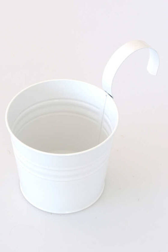 Askılı Metal Balkon Küpeşte Saksı Beyaz - 4