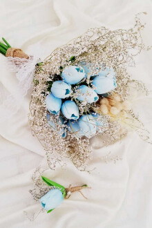 Bebe Mavi Islak Lale Kuru Çiçek Şöleni 2li Set - 2