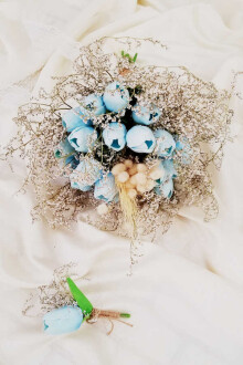 Bebe Mavi Islak Lale Kuru Çiçek Şöleni 2li Set - 3