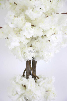 Beton Saksıda Yapay Bahar Dalı Ağacı 105 cm Beyaz - 2