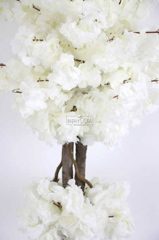 Beton Saksıda Yapay Bahar Dalı Ağacı 105 cm Beyaz - 2