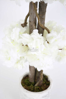 Beton Saksıda Yapay Bahar Dalı Ağacı 105 cm Beyaz - 4