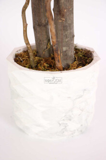 Beton Saksıda Yapay Bahar Dalı Ağacı 105 cm Kırmızı - 4