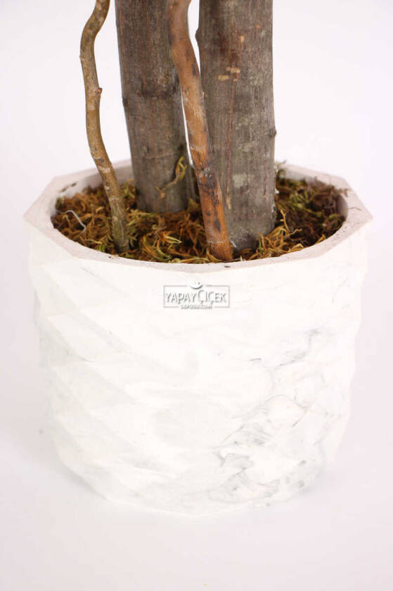 Beton Saksıda Yapay Bahar Dalı Ağacı 105 cm Kırmızı - 4