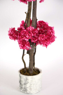 Beton Saksıda Yapay Bahar Dalı Ağacı 105 cm Mürdüm - 4