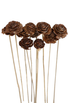 Cedar Rose 10lu Demet 45 cm Naturel - Yapay Çiçek Sitesi