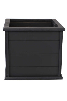 Dekoratif Ahşap Çiçeklik Saksı Geçmeli Model Siyah - 2