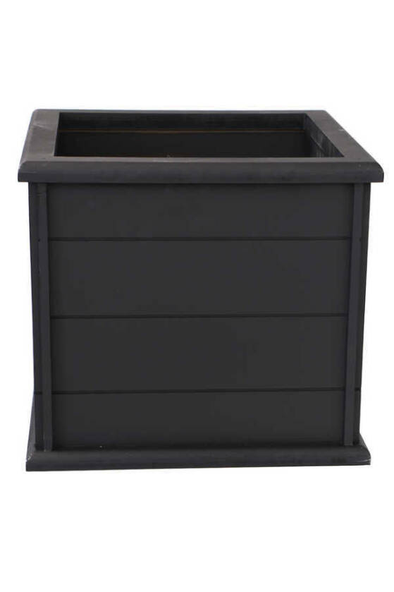 Dekoratif Ahşap Çiçeklik Saksı Geçmeli Model Siyah - 2