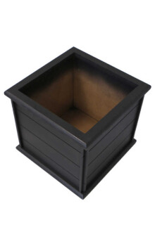 Dekoratif Ahşap Çiçeklik Saksı Geçmeli Model Siyah - 3