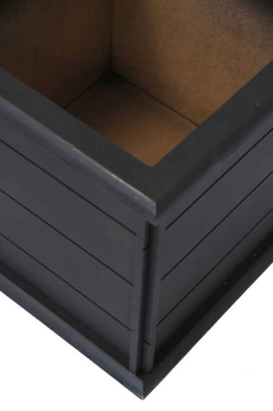 Dekoratif Ahşap Çiçeklik Saksı Geçmeli Model Siyah - 4