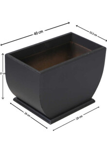 Dekoratif Ahşap Çiçeklik Saksı Kayık Model Siyah - Yapay Çiçek Sitesi