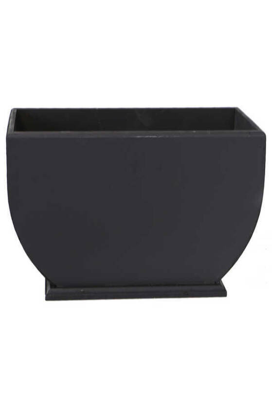 Dekoratif Ahşap Çiçeklik Saksı Kayık Model Siyah - 2