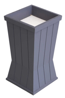 Dekoratif Ahşap MDF Saksı ve Çiçeklik Antrasit Gri 50cm Kanallı Model - Yapay Çiçek Sitesi