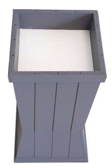 Dekoratif Ahşap MDF Saksı ve Çiçeklik Antrasit Gri 50cm Kanallı Model - 4