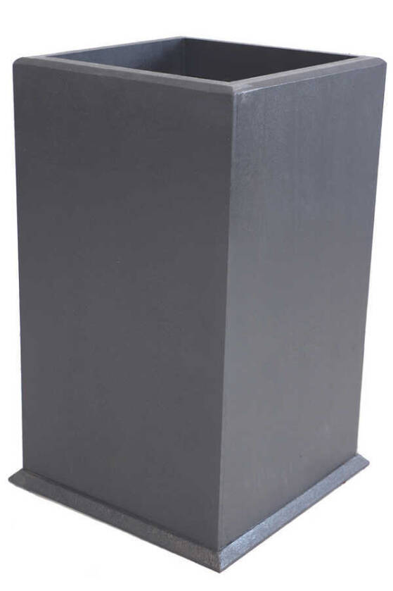 Dekoratif Ahşap MDF Saksı ve Çiçeklik Antrasit Gri 60 cm Düz Model - 1