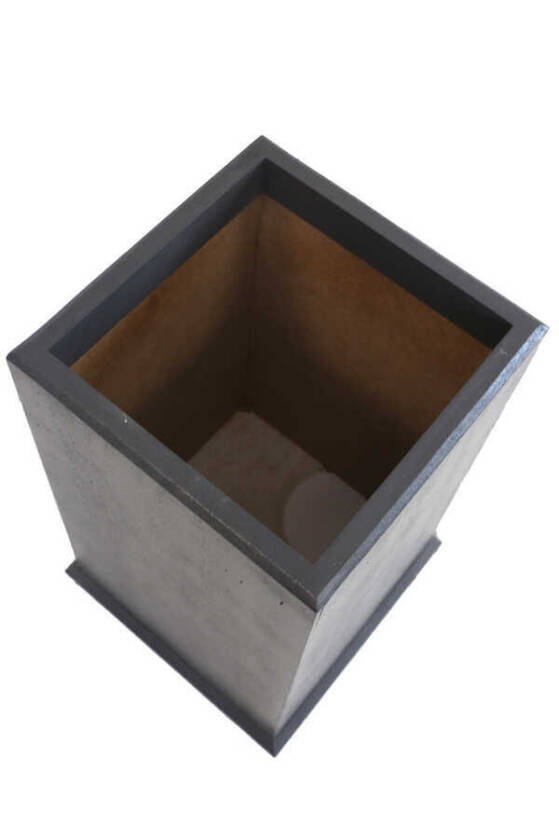 Dekoratif Ahşap MDF Saksı ve Çiçeklik Antrasit Gri 60 cm Düz Model - 5