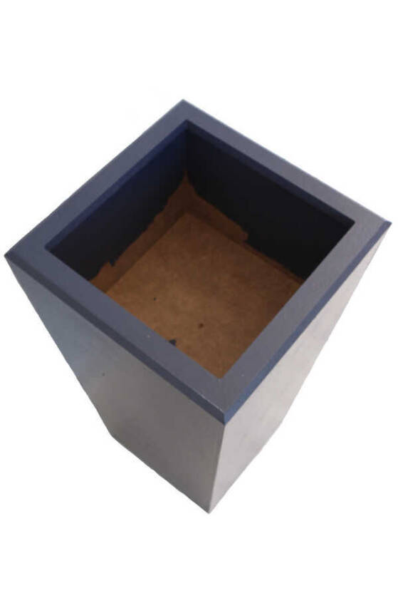 Dekoratif Ahşap MDF Saksı ve Çiçeklik Antrasit Mavi 60cm - 4