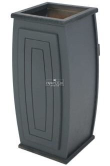 Dekoratif Ahşap MDF Saksı ve Çiçeklik İlizyon 60cm Antrasit - Yapay Çiçek Sitesi