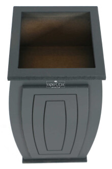 Dekoratif Ahşap MDF Saksı ve Çiçeklik İlizyon 60cm Antrasit - 2